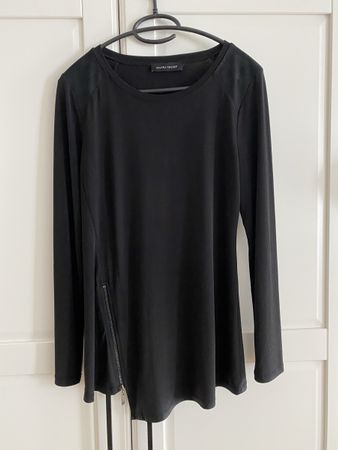 Damen Langarmshirt Ivanka Trump schwarz mit Reissverschluss