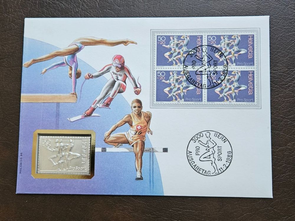 Numis Brief Pro-Sport-Marke 1986 mit Silber Platte 10 Gr (Gebraucht) in ...