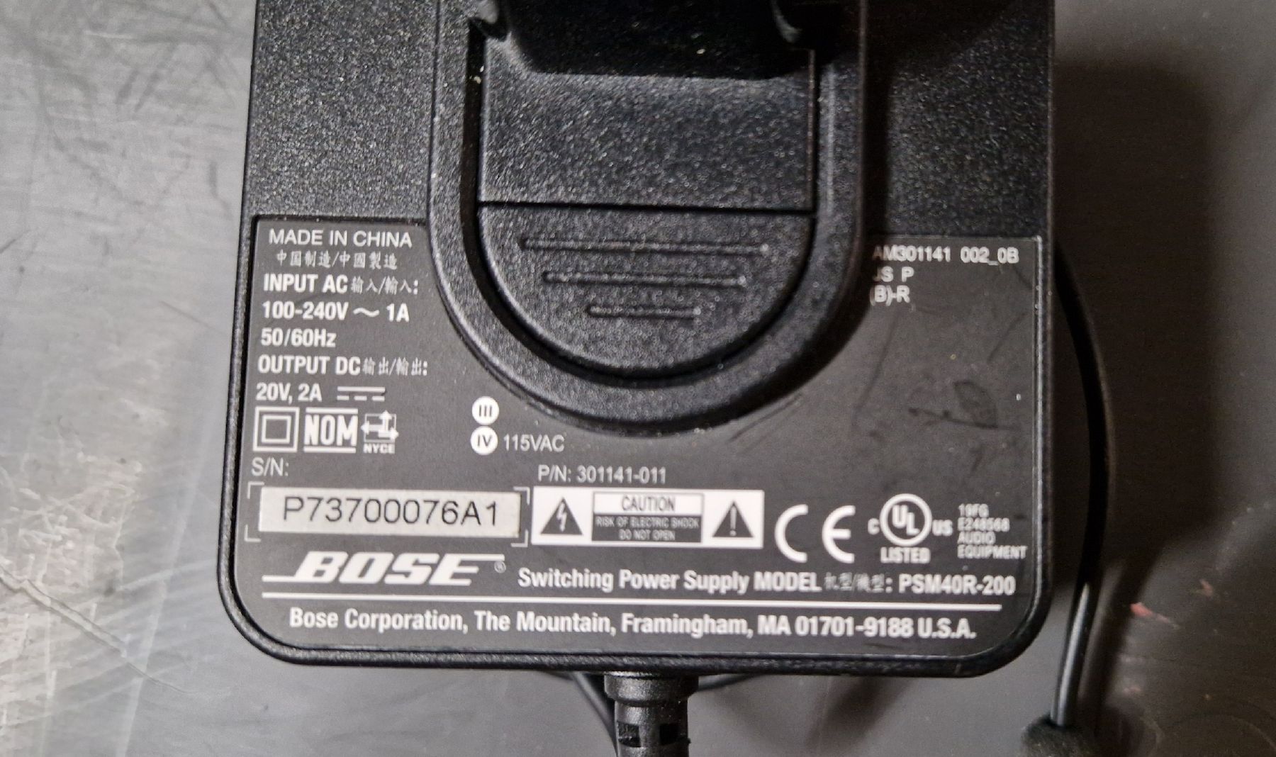 Bose Caricabatterie: Bose Netzteil PSM40R-200 / 20V 2A  – Usato da Niederlenz venduto da scotti2000 2