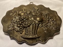 BIRTH-GRAMM Kupfer Feuerverzinnte Wandplatte Früchte Obstkor