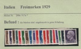 Italien-1929 - Nr.299x/317x ungebraucht *
