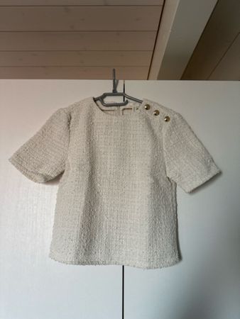 H&M T-Shirt Kurzarm Weiss Grösse XS elegant