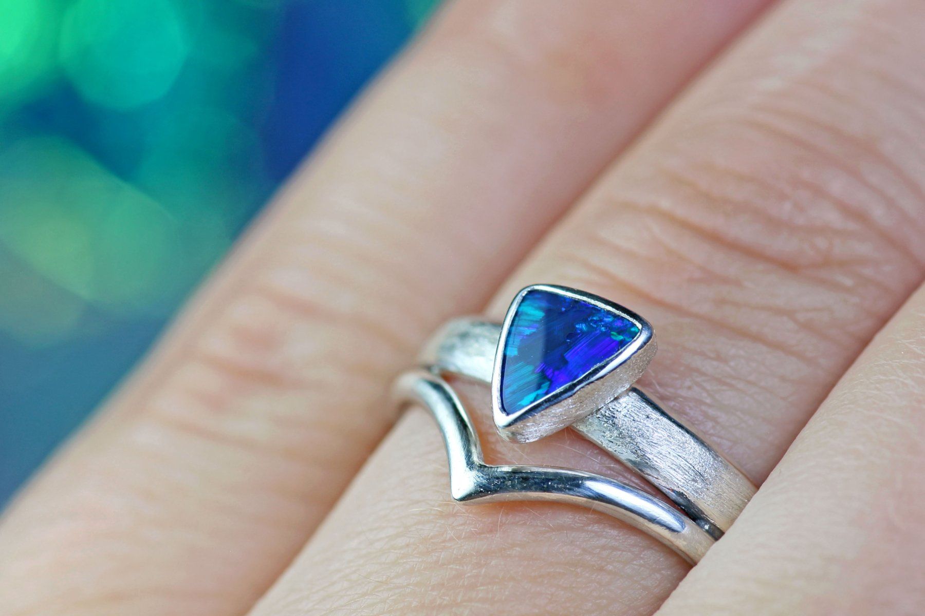 Anelli: LUNA SERENA Boho Silberring mit australischem Opal · EU 58 – Nuovo e nell'imballaggio originale da Bern venduto da OSONO.Design 6