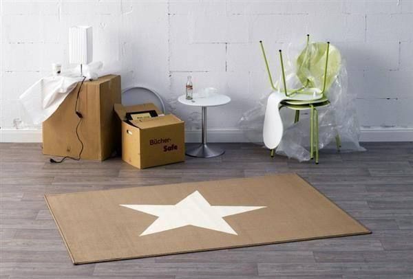 Teppiche: Design Velours Teppich-STERN GRAU/BRAUN – Neu und originalverpackt aus Rupperswil von big-one-sale