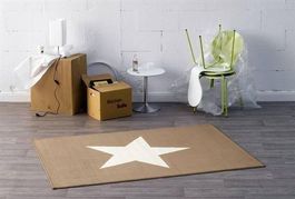 Design Velours Teppich-STERN GRAU/BRAUN