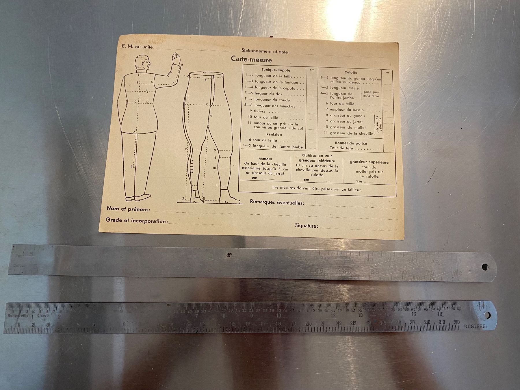 Misurare: Militär Massblatt und Lineal Set – Usato da Winterthur venduto da nor_qtg7 1