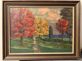Oskar Doswald 1887 Herbstlandschaftsmalerei  Herbstfarben