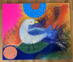 Tableau, Bild, painting: "Space duck". original.