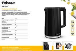 TRISTAR Wasserkocher Cool Touch - WK-3407