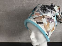 Wolf, Wölfe Fleece Beanie, Mütze, Kappe, Ökotex, Gr. 57 NEU