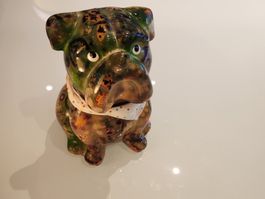 Pomme-Pidou Bulldog Spardose–Blumen und Schmetterling-Design