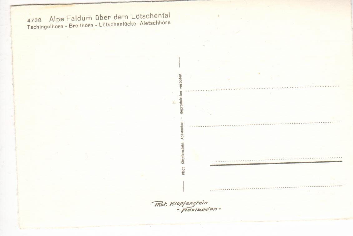 Cartoline postali: Alpe Faldum Lötschental – Usato da Wolhusen venduto da Curver9 1