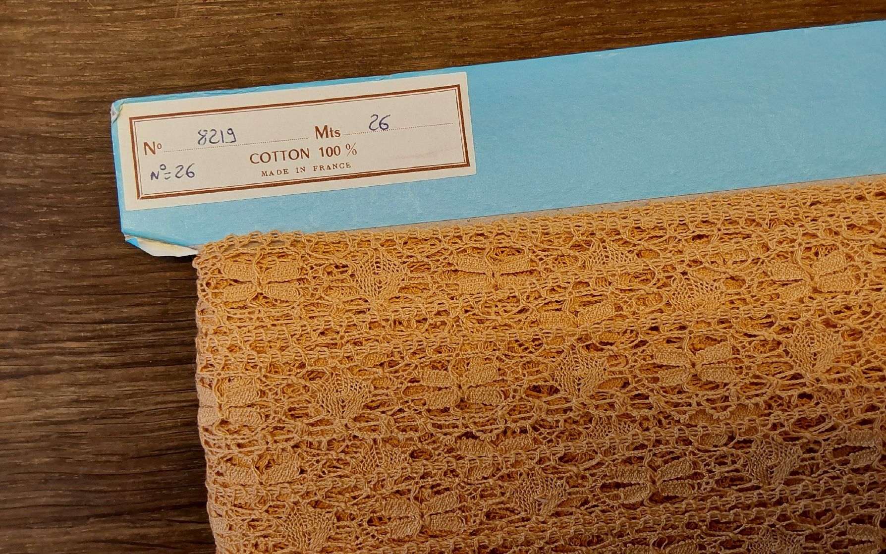 Stoffe: Spitzenband Baumwolle Farbe cognac/caramel – Neu und originalverpackt aus Köniz von scopello12 1