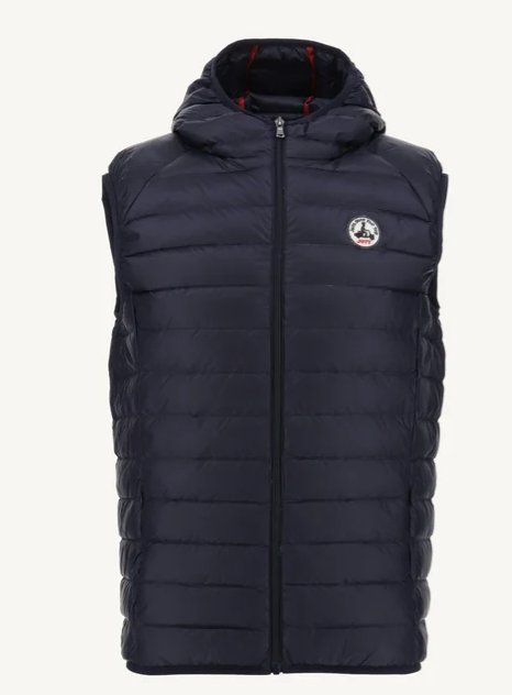 Jott Gilets & Westen: Jott Weste mit Kapuze L Daunenweste Steppweste Marine.. – Neu und originalverpackt aus Courlevon von Poleposition 3