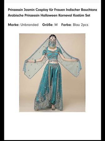 Prinzessin Jasmin Cosplay für Frauen Indischer Bauchtanz Ara