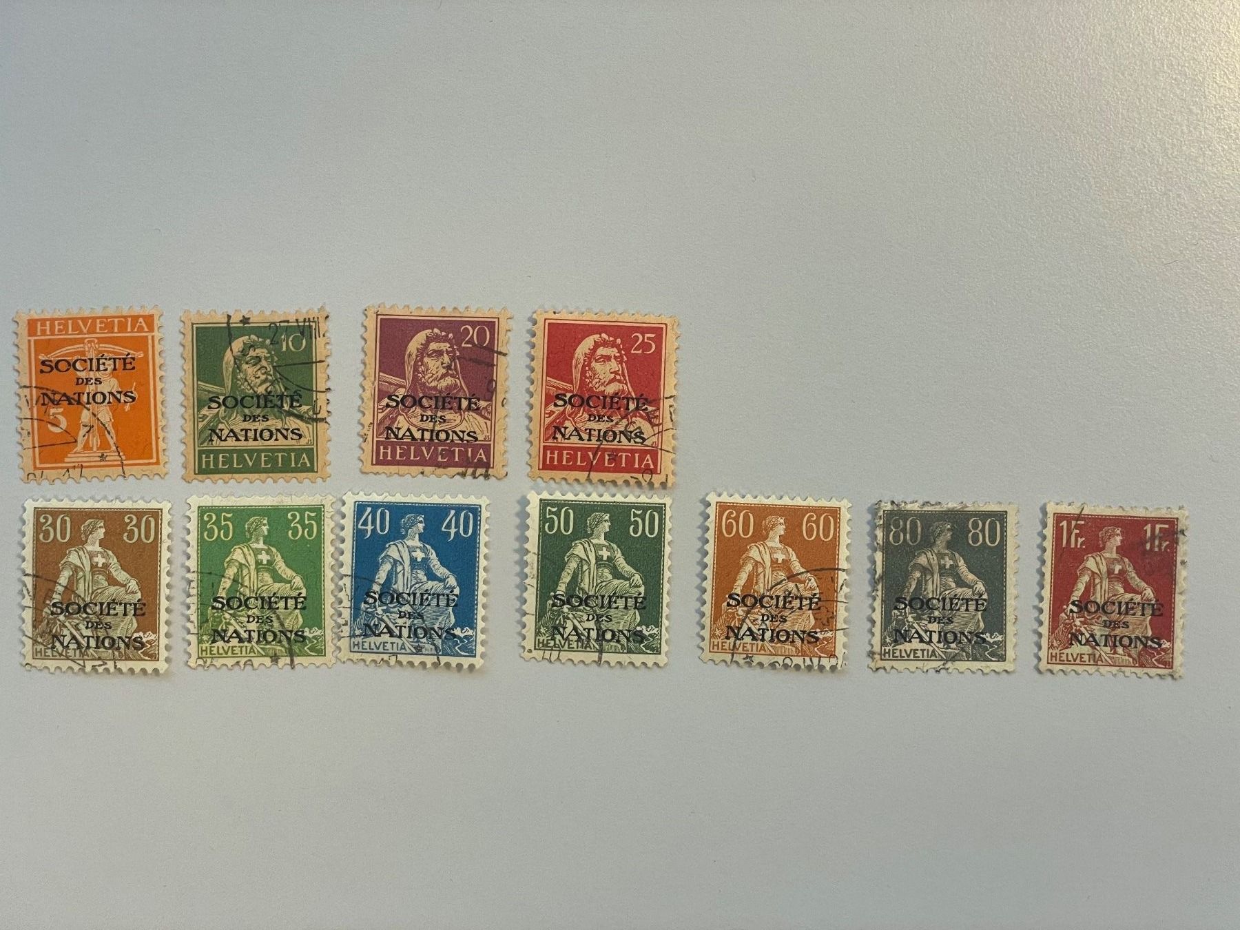 Alle Briefmarken: 1922, SDN (D III), gestempelt – Gebraucht aus Küssnacht am Rigi von POSTOMASTER