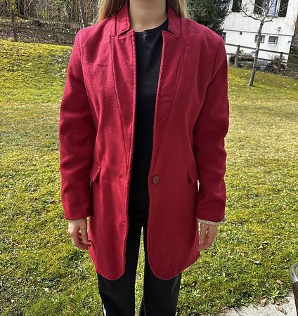 Longblazer / Kurzmantel rot, Grösse 44