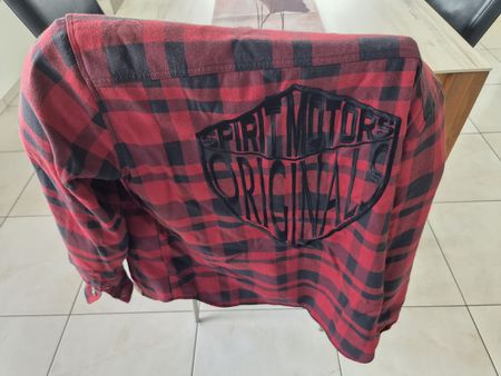Spirit Motors Motorradhemd / Jacke, rot-schwarz kariert, Gr.