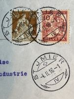 Schweiz 1916, St. Jmier/ Biel exp., top Sammlerstück!