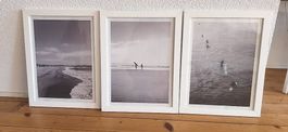 3er-Set Bilder mit weissen Rahmen  Surf & Meer