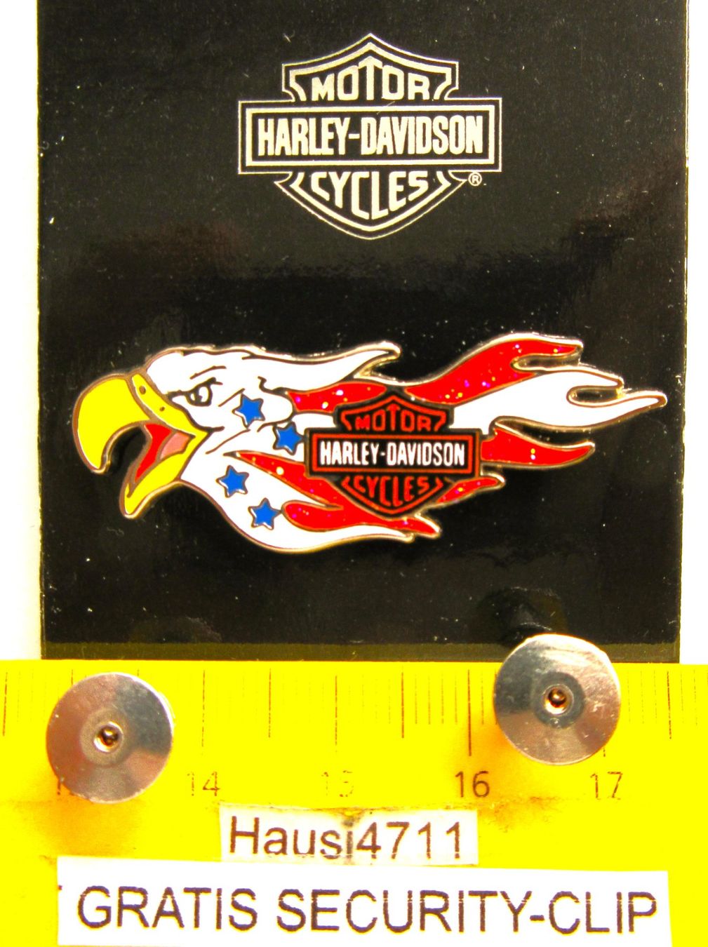 Harley-Davidson Placchette & Badge: HD 2NÄGEL-PIN HARLEY-DAVIDSON EAGLE ADLER ENAMEL SECURITYCLI – Usato da Ettingen venduto da Hausi4711