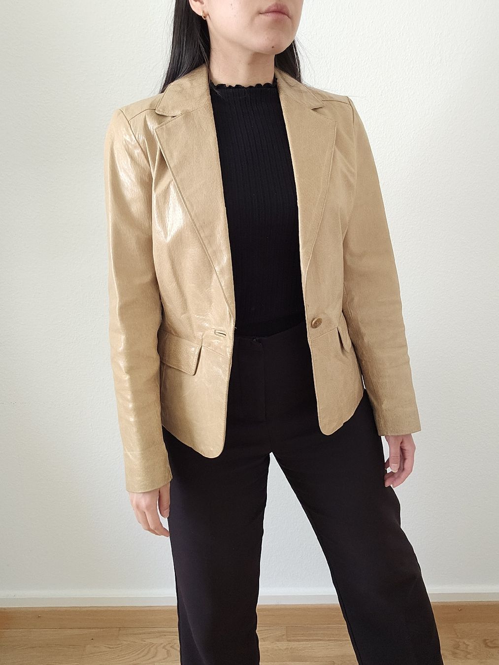 Giacche: Lederblazer 100% Echtleder Beige Gr. S – Usato da Zürich venduto da Mme.Sora 3