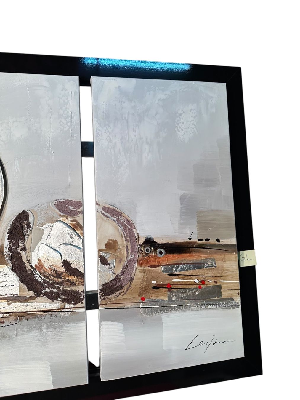 Tele & Cornici: Tableau Triptyque Abstrait Moderne Signé, Déco Design – Usato da Lausanne venduto da artnouveau04 6