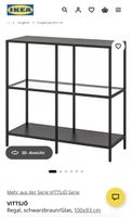 IKEA VITTSJÖ Regal schwarzbraun/Glas 100x93 cm