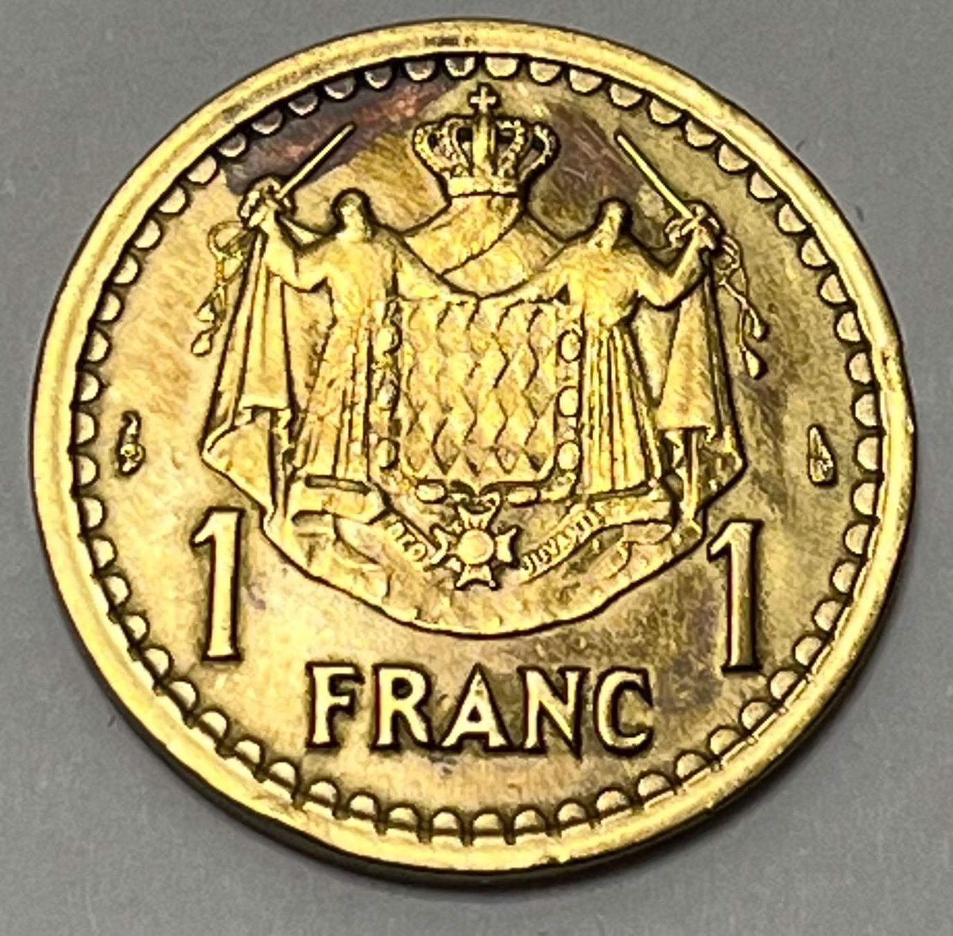 Alle Münzen: 1 francs - Louis II - Monaco -1943 – Gebraucht aus Dietikon von Numis8953 1