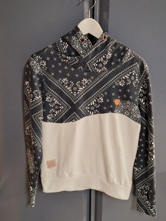 Kapuzenpullover schwarz weiss gemustert
