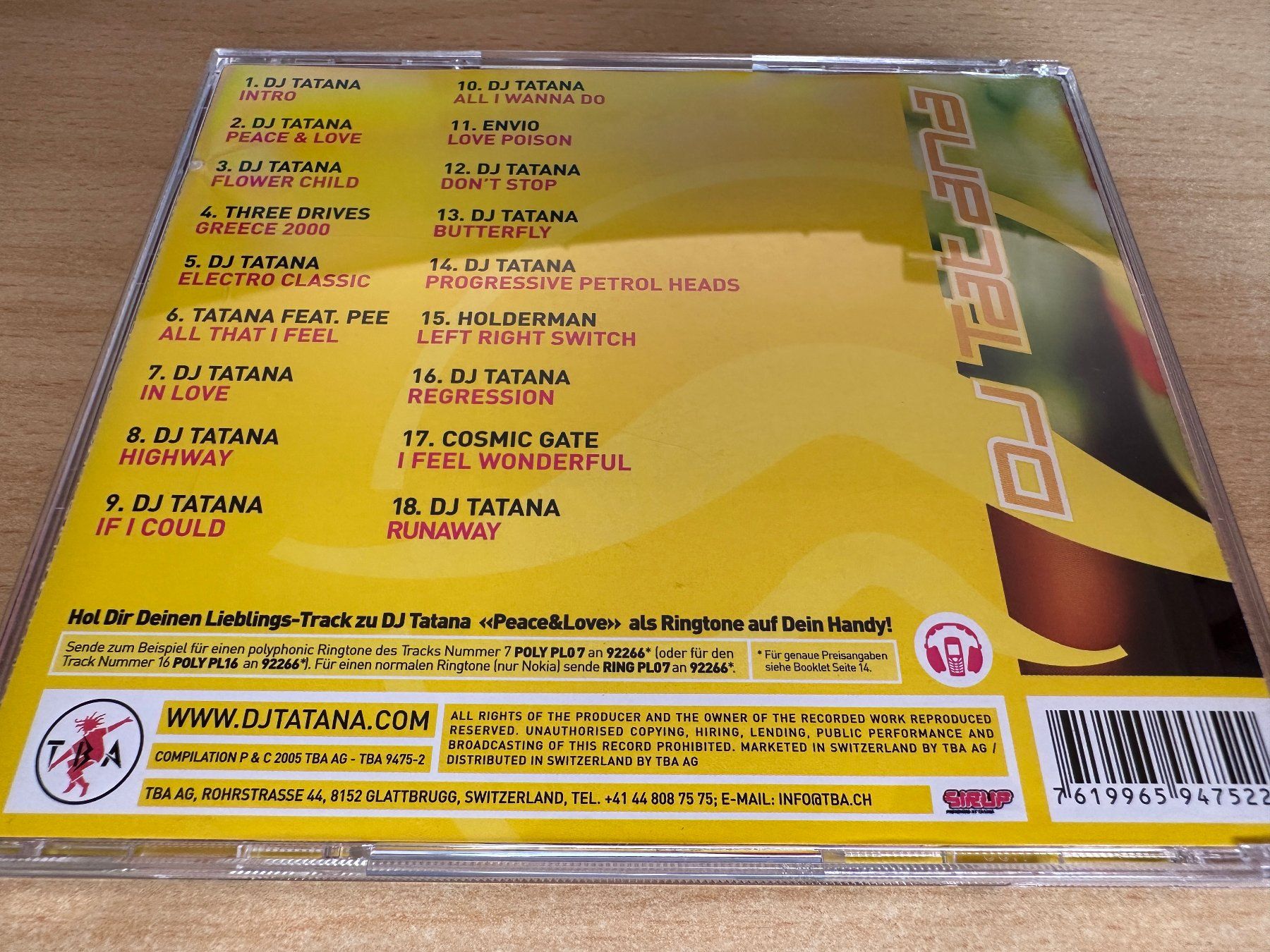 CDs: DJ Tatana – Peace & Love – Gebraucht aus Rikon im Tösstal von Alpenmutz 1