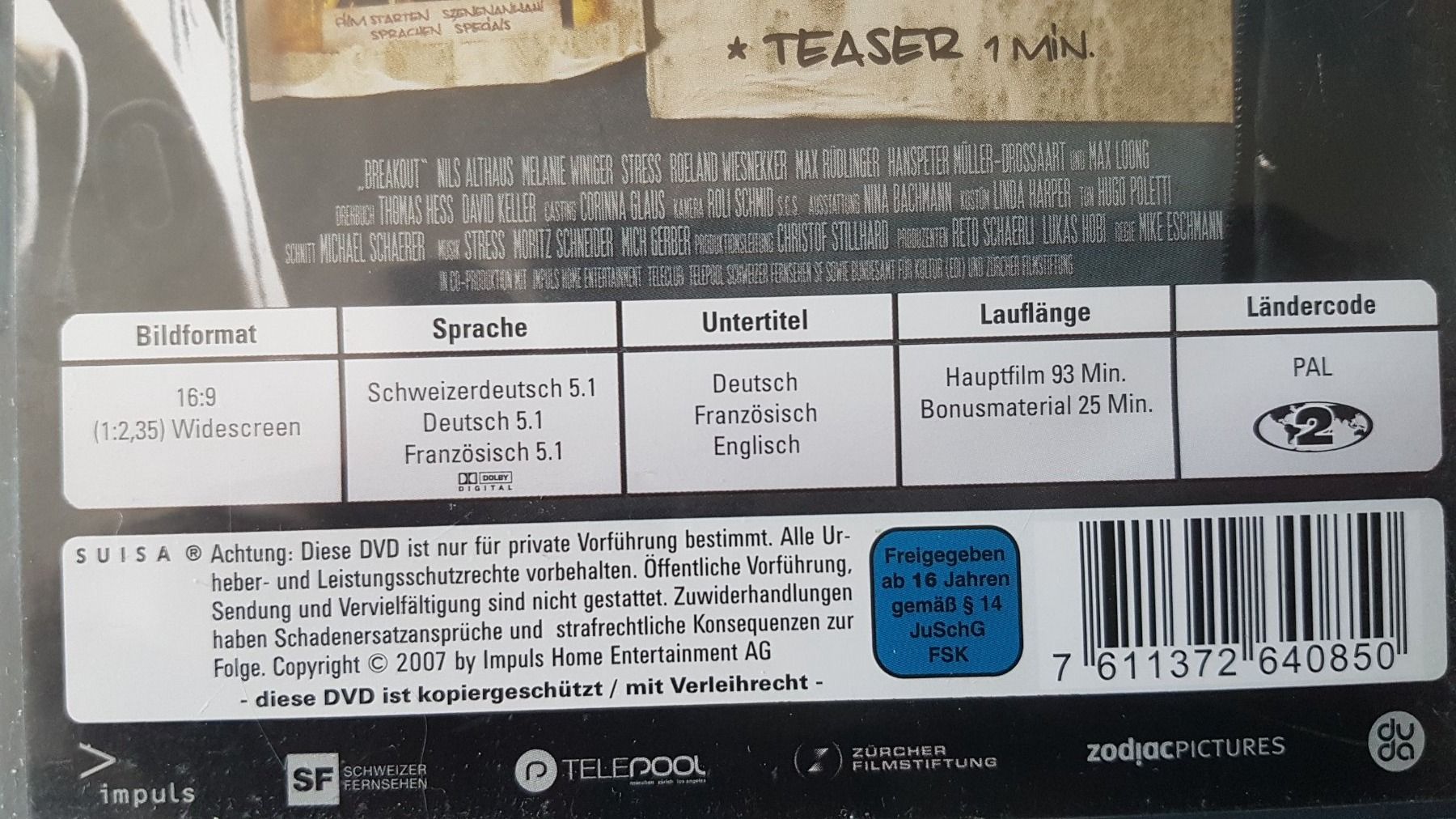 Tutti i DVDs: DVD Breakout / Melanie Winiger – Usato da Oetwil am See venduto da fineli2 1