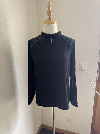 Hemd aus 100 % Seide, schwarz, Größe S/Chemise 100 % soie,