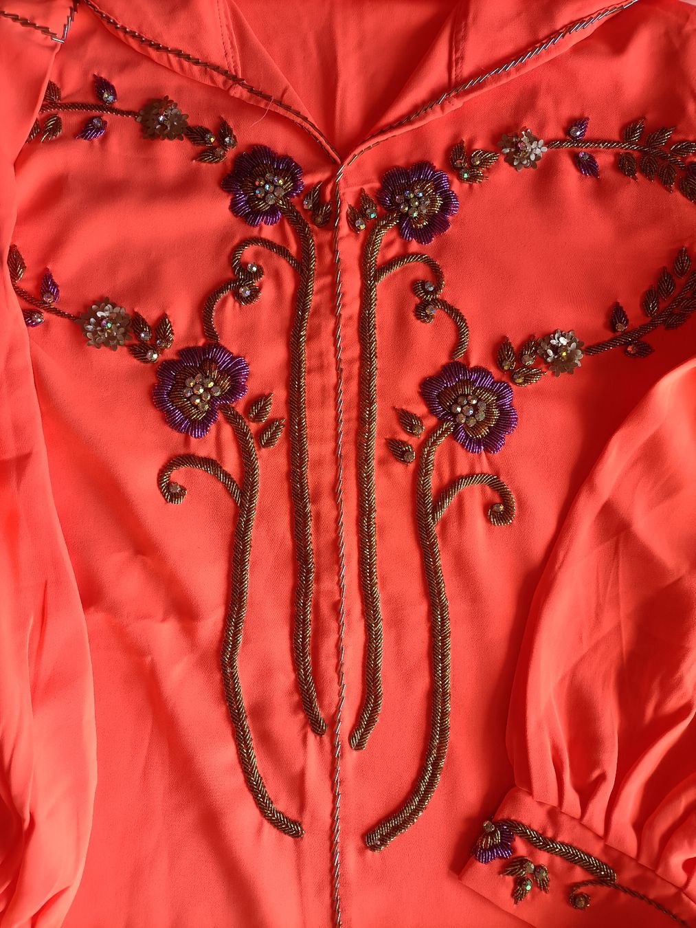 Vestiti: Caftan  jellaba corail brodé,  l'été, élégant  – Nuovo e nell'imballaggio originale da La Chaux-de-Fonds venduto da Luxary.25cachmirepro 6