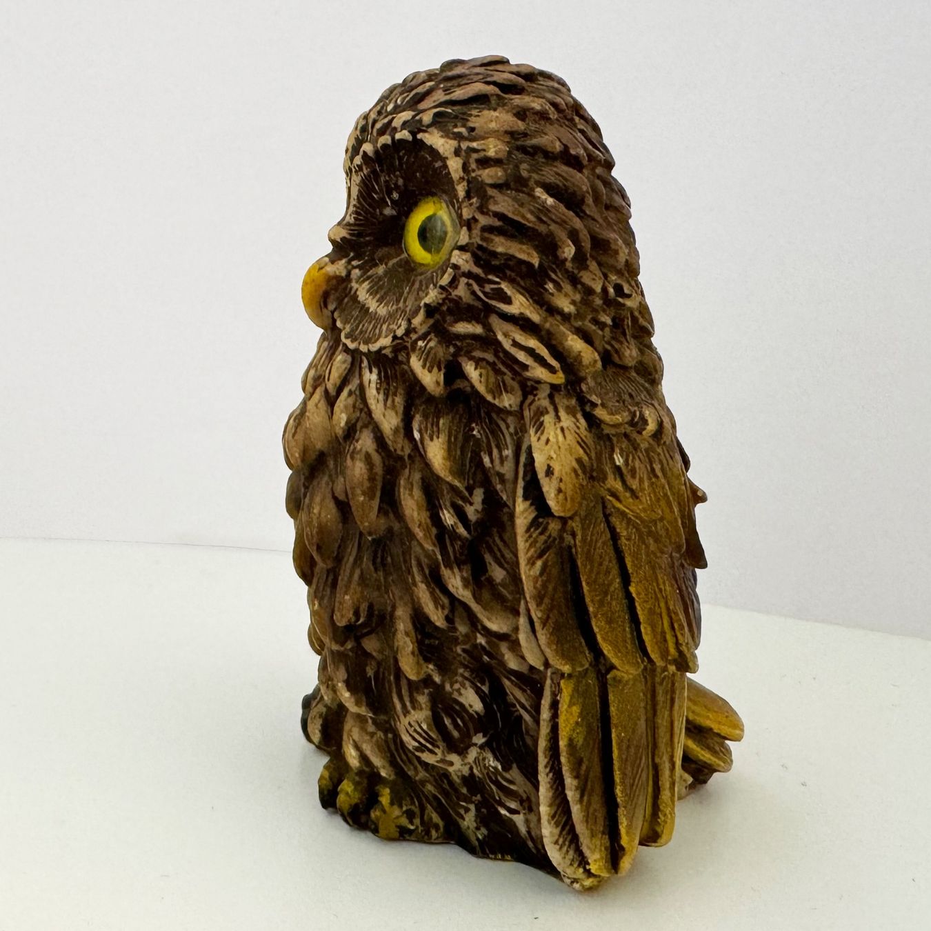 Statuette: Hibou en albâtre peint – Usato da Biel/Bienne venduto da Philemon02 3
