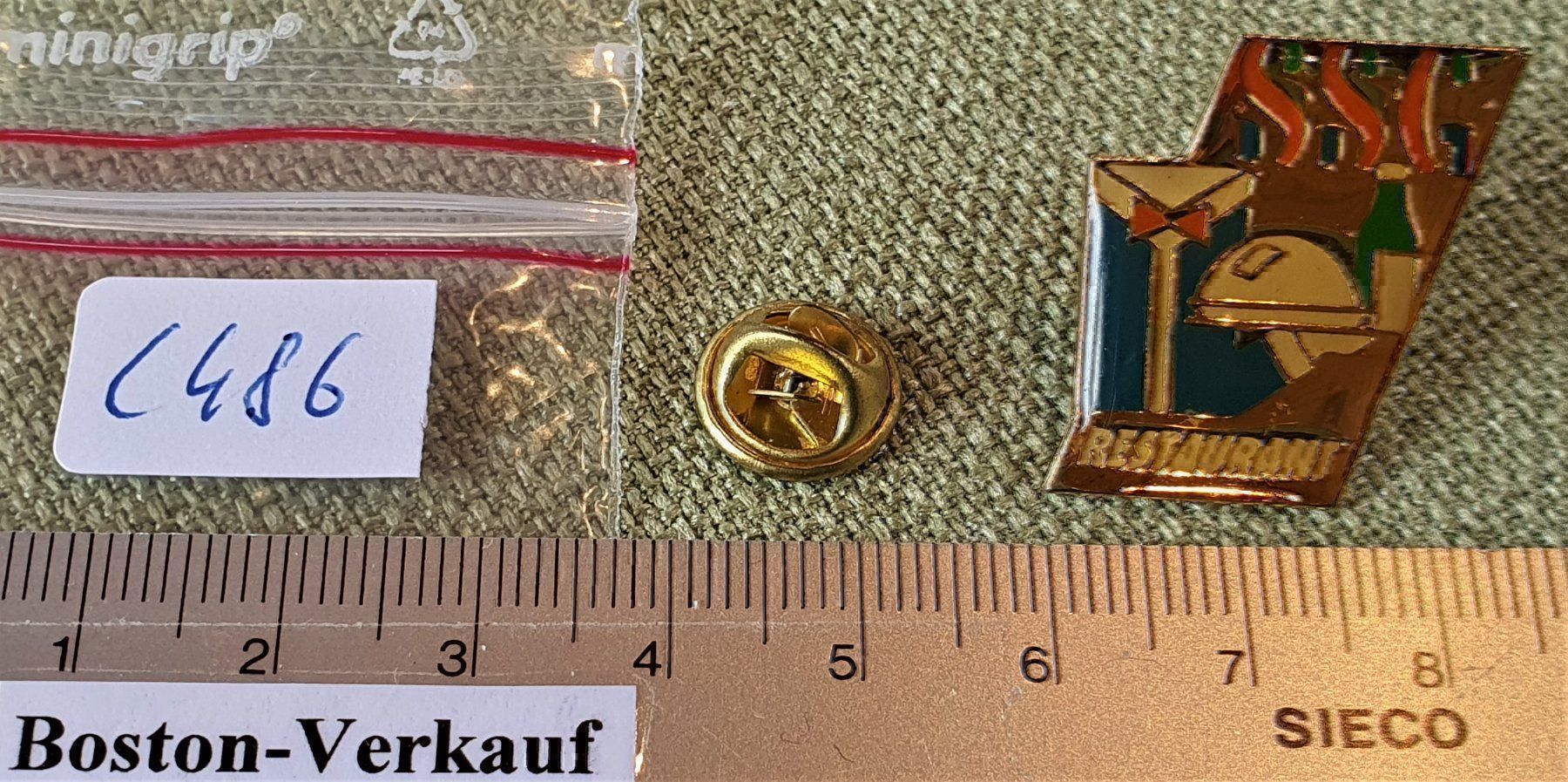 Plaketten & Abzeichen: C486 - Pin SSG Restaurat Bahnhof Schweiz – Gebraucht aus Reinach BL von Boston-Verkauf 2