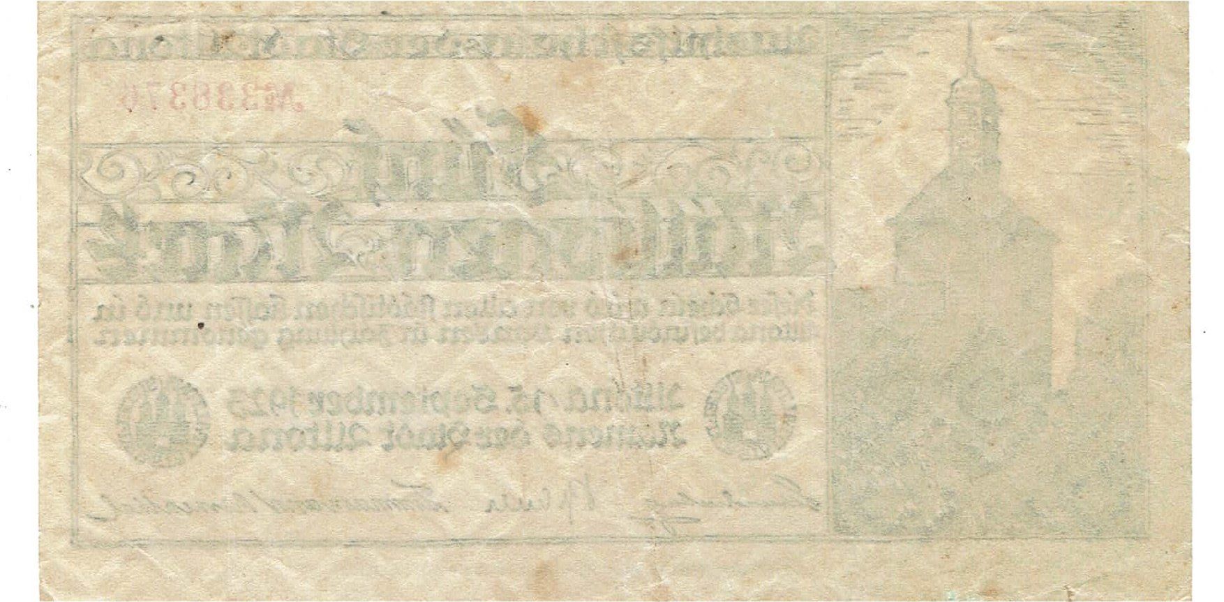 Banconote: Altona 5 Mil.Mark 15.09.1923 SS+-SS++ – Usato da Steffisburg venduto da ber_8htf 1