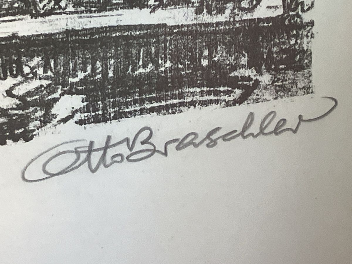 Dipinti: Otto Braschler Bleistiftzeichnung 1968 – Usato da Erlenbach im Simmental! venduto da Simmentaler-Perlen 2