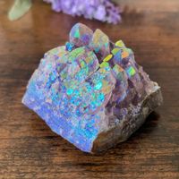 ✲ Amethyst Cluster mit Titan Aura ✲ 87g / 48mm Stufe Druse
