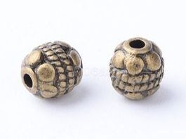 Tibetische Perle antik Bronze 5mm, 5 Stück