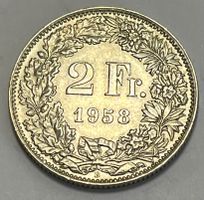 2 Franken - stehende Helvetia - 1958 B (Silber .835)