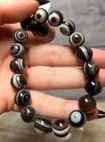 Black lace Achat "Evil Eye" Armband A