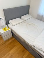 Boxspringbett Pfister 140 x 200 cm grau mit Bettkasten