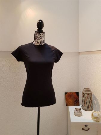 Baumwoll   T-Shirt NEU S  Women BLACK