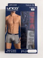 Boxer Herren, UNCO, Gr. M (2 Stück; Dunkelblau + mit Muster)