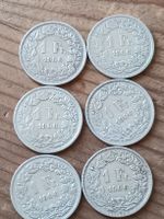 6x 1 Fr. Münze 1906stehende Helvetia guter Zustand