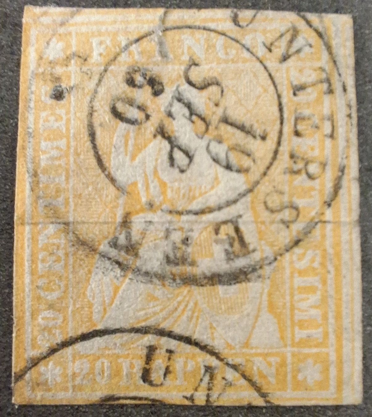 Tutti i francobolli: Strubel 25G mängel Kat. 120.- – Usato da Balgach venduto da SIMEON27