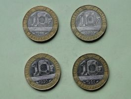 4x 10 Francs  France 1988-1989-1990-1991