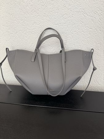 Polene Cyme mini bag Grey Textured Stone