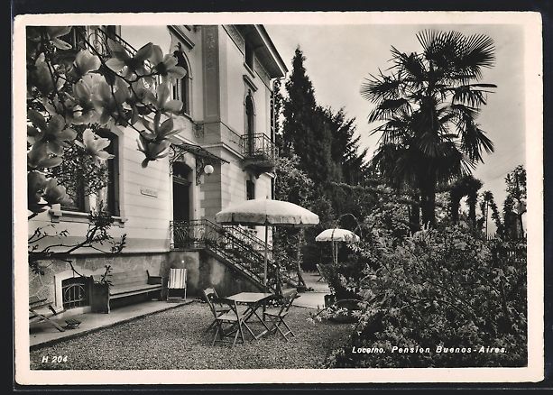 Cartoline postali: AK Locarno, Pension Buenos-Aires – Usato da Berlin venduto da bartko-reher